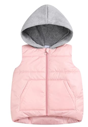 SEAUR Winter Kapuzenweste Daunenweste Jungen Mädchen Weste Outdoor Winddicht Leicht Pufferweste mit Kapuze für Kinder - 152 von SEAUR
