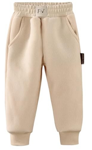 SEAUR Winterhose Kinder Gefüttert Hose Winter Thermohose Dick Warm Freizeithose Kleinkind Jogginghose mit Gummibund Freizeit Streetwear - 140(134) von SEAUR