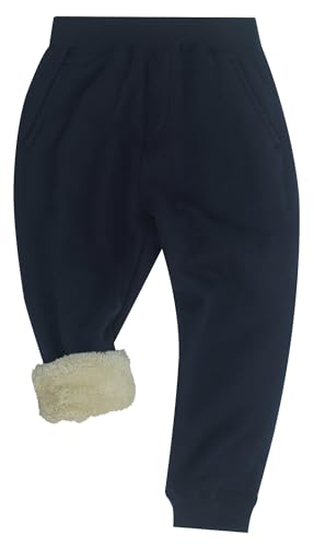 SEAUR Winterhose für Kinder Jogginghose mit Seitentaschen Warme Hose Fleecefutter Schneehose Blau 1 9-10 Jahre (140) von SEAUR