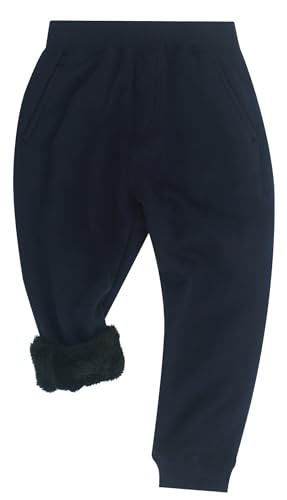 SEAUR Winterhose für Kinder Jogginghose mit Seitentaschen Warme Hose Fleecefutter Schneehose Blau 2 7-8 Jahre (130) von SEAUR