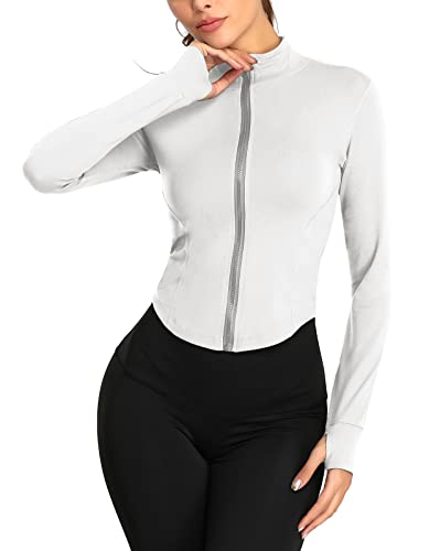 Shirt Langarm Damen Zip up Stehkragen Warm Schmale Passform Yoga Running Jogging Aktiv Jacke Herbst Komfort Voll Reißverschluss Sportlicher Laufjacke Laufbekleidung von SEAUR