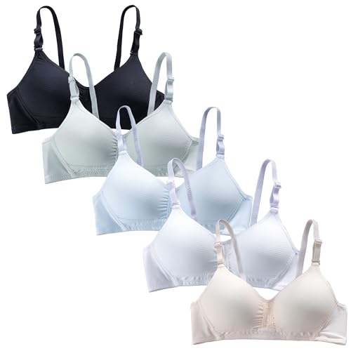 Sport BH Teenager Mädchen 12-14 Jahre Bralette Ohne Bügel Nahtlose Gepolsterte Unterwäsche mit Verstellbarem und Abnehmbarem Size 34/75 von SEAUR