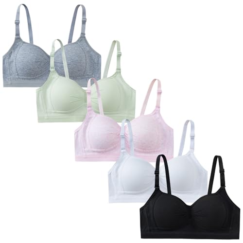 Sport BH Teenager Mädchen 12-14 Jahre Bralette Ohne Bügel Nahtlose Gepolsterte Unterwäsche mit Verstellbarem und Abnehmbarem Schultergurt von SEAUR