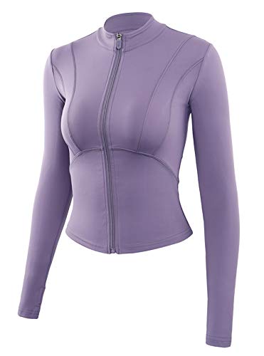 Sport Jacke Damen Frauen Ladies Nahtloses Laufen Warme Sinn für Linie Sportlicher Laufbekleidung Workout-Jacke Sporttop Sweatshirt mit Daumenloch von SEAUR