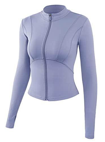 Sportjacke Damen Frauen Ladies Fitness Zip Langarm Jacke Laufjacke Yoga Leichte Atmungsaktiv Sweatjacke Trainingsanzug Kleidung Anzug Blau von SEAUR