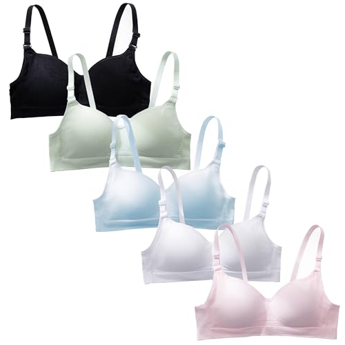 Teenager Mädchen BH Baumwolle Sport Softbra Bralette Ohne Bügel Nahtlose Gepolsterte Unterwäsche mit abnehmbaren Pads 10-12jahre von SEAUR