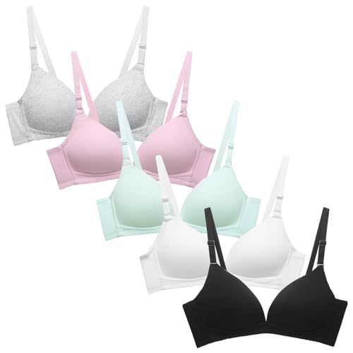 Teenager Mädchen BH Baumwolle Sport Softbra Bralette Ohne Bügel Nahtlose Gepolsterte Unterwäsche mit abnehmbaren Pads 10-12jahre von SEAUR