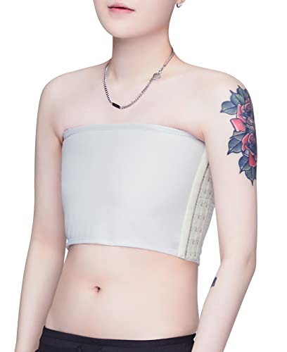 Tomboy Brust Binder ohne Träger Trans Lesbian Buckle Chest Binder Damen Cosplay - Grau - XXL von SEAUR