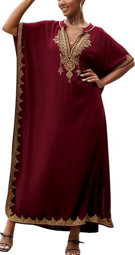 Tunika Strandkleid Damen Lang Kaftan Cover Up Badeanzug Strand Vertuschung Roben Boho Kaftankleider von SEAUR