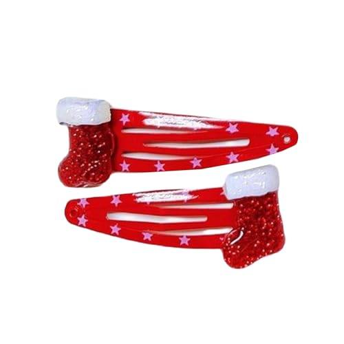 1 Paar Eleganter Haarclip Pailled Friseur Accessoires Nonslip Starker Clip Santa/Tree Decore Für Weihnachtsferien von SEAYACK