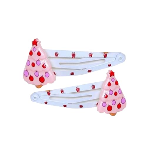 1 Paar Eleganter Haarclip Pailled Friseur Accessoires Nonslip Starker Clip Santa/Tree Decore Für Weihnachtsferien von SEAYACK
