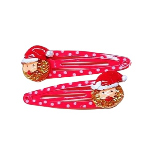 1 Paar Eleganter Haarclip Pailled Friseur Accessoires Nonslip Starker Clip Santa/Tree Decore Für Weihnachtsferien von SEAYACK