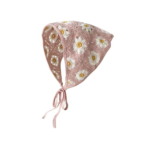 Blumenhäkeln Haare Bandanas Kopftuch Spring Summers Haarschal Stirnband Retro Kerchief Für Frauen Mädchen von SEAYACK