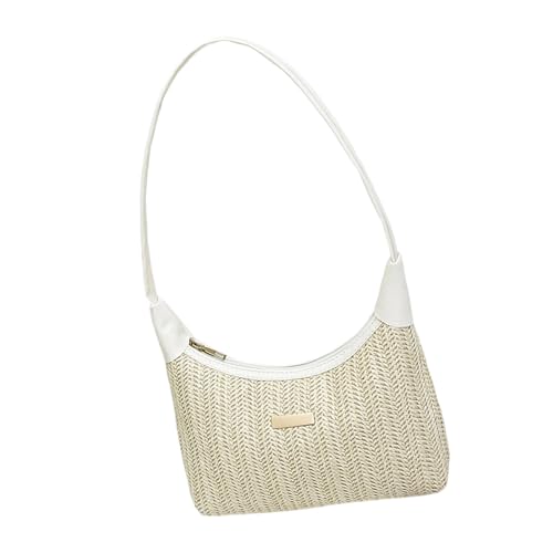 Handtasche gewebte Unterarmtasche, leichtes Design, Schultertaschen, funktionale Aufbewahrung, Handtasche für unverzichtbare Premium-Stroh-Unterarmtasche, weiß, One Size von SEAYACK