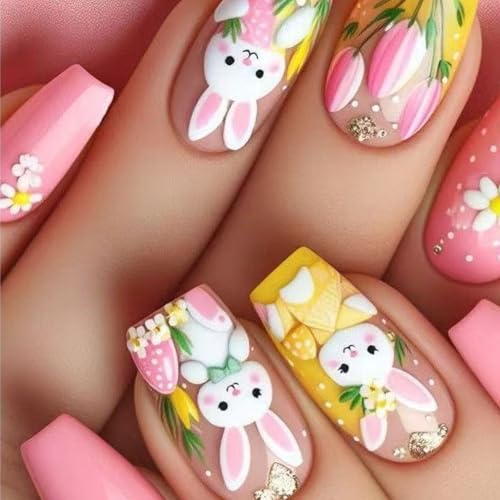 Quadratische Presse Auf Nägeln Gefälschte Nägel Osterdesigns Kleber Auf Nägeln Künstliche Acrylnägel 24pcs Stick Auf Nägeln Für Frauen Quadratische Presse Auf Nägeln Gefälschte Nägel Osterdesigns Kleber Auf Nägeln Künstliche Acrylnägel 24pcs Stick Auf Nägeln Für Frauen von SEAYACK