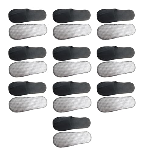SEAYACK 10 Paare Unisex Erwachsene Weiche Stoff Geschlossener Toe Single Verwendet Pantoffeln Für Reisebooth Hotel Indoor Gäste Und Spas Relaxation Airline Reiseschuhe von SEAYACK