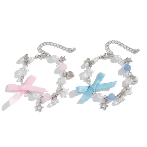 SEAYACK Bowknot Quasten Armband mit Kunstperlen, modisches Bowknot Quasten Armband für Mädchen zeigt Anmut, Kunstperle von SEAYACK