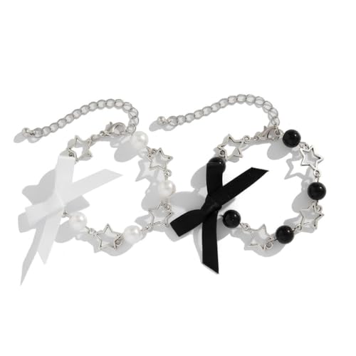SEAYACK Bowknot Quasten Armband mit Kunstperlen Akzent Modische Schleife Quasten Armband für Mädchen zeigt Anmut, Imitationsperlen von SEAYACK