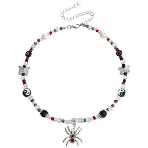 SEAYACK Diamonds Spiders übertriebene Schlüsselbeinkette, weibliches Temperament, handgefertigt, Perlen, alles passende Kristallstein-Halskette, Legierung und Kristall von SEAYACK