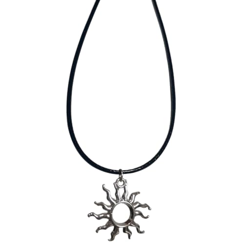 SEAYACK Fashion Trend Sonne Stern Anhänger Schlüsselbein Kette Temperament Einfache Kalt Einstellbare Schwarze Seil Halskette, Metall von SEAYACK