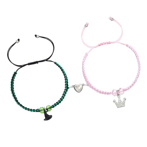 SEAYACK Glasperlen-Armbänder mit Magnetverschluss für modische Frauen, handgefertigt, Freundschaft, passende Halskette, Paar-Zubehör, Glas/glasiert von SEAYACK