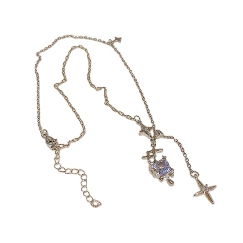 SEAYACK Halskette mit Herz-Anhänger, Kristall, Zirkonia, Stern-Quasten, Choker, für Damen und Mädchen, modisch, elegant, Schlüsselbein-Kette SEAYACK Halskette mit Herz-Anhänger, Kristall, Zirkonia, Stern-Quasten, Choker, für Damen und Mädchen, modisch, elegant, Schlüsselbein-Kette von SEAYACK