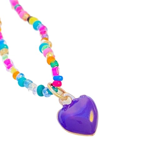SEAYACK Halskette mit Herz-Anhänger, mehrfarbig, Reisperlen, Choker, verstellbare Kette, Schmuck, Ornament für Frauen und Mädchen, Mi Zhu SEAYACK Halskette mit Herz-Anhänger, mehrfarbig, Reisperlen, Choker, verstellbare Kette, Schmuck, Ornament für Frauen und Mädchen, Mi Zhu von SEAYACK