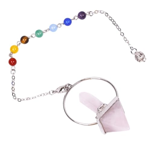 SEAYACK Halskette mit sechseckigem Pyramidenanhänger, natürlicher Kristallstein, Schlüsselbeinkette, längenverstellbar, Stein von SEAYACK