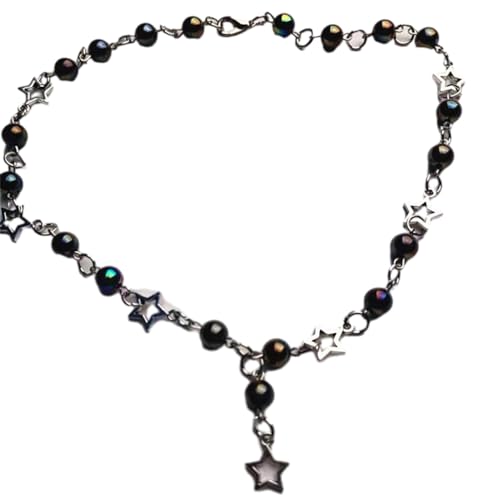 SEAYACK Handgefertigter Gothic-Rosenkranz-Halsreif, einzigartig, modisch, Retro-inspiriert, Schmuck, Schlüsselbein-Kettenanhänger für Damen, Five pointed star pe, Metall SEAYACK Handgefertigter Gothic-Rosenkranz-Halsreif, einzigartig, modisch, Retro-inspiriert, Schmuck, Schlüsselbein-Kettenanhänger für Damen, Five pointed star pe, Metall von SEAYACK
