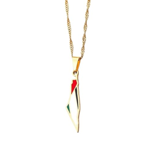 SEAYACK ISR Halskette mit Kartenanhänger, Schmuck, trendig, ethnisch, Vintage, patriotisch, Unisex, für Hochzeiten, 1 drop of oil, Edelstahl SEAYACK ISR Halskette mit Kartenanhänger, Schmuck, trendig, ethnisch, Vintage, patriotisch, Unisex, für Hochzeiten, 1 drop of oil, Edelstahl von SEAYACK