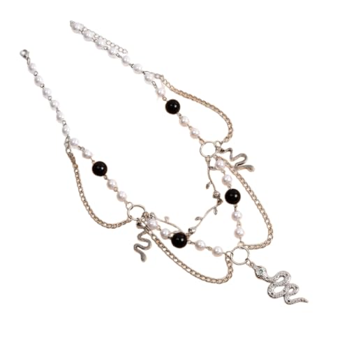 SEAYACK Künstliche Perlen, ästhetische Rosen-Halskette, gedrehte Schlange, mehrschichtige Schlüsselbeinkette, für Damen und Mädchen, Hochzeit, Party, Schmuck von SEAYACK