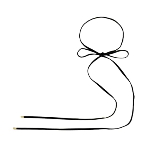 SEAYACK Lace-up Black Velvets Necklace Long Choker Gothic Bowknot Tie Up Collar Adjustable Chain for Women Teen Girls, Samt von SEAYACK