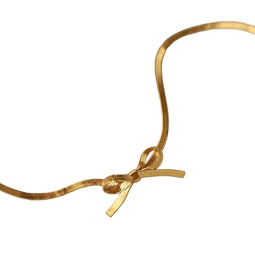 SEAYACK Modische Schlangenknochen-Halskette mit Bowknot-Anhänger, verstellbare Kette, Choker, handgefertigte Schlüsselbein-Ketten, Geschenke für Frauen, Titanstahl SEAYACK Modische Schlangenknochen-Halskette mit Bowknot-Anhänger, verstellbare Kette, Choker, handgefertigte Schlüsselbein-Ketten, Geschenke für Frauen, Titanstahl von SEAYACK