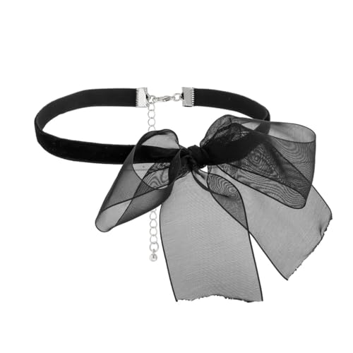 SEAYACK Modische schwarze Netzschleife Choker-Halskette, elegantes Halsband, Temperament-Halsband, Schmuck, Schlüsselbein-Kette von SEAYACK