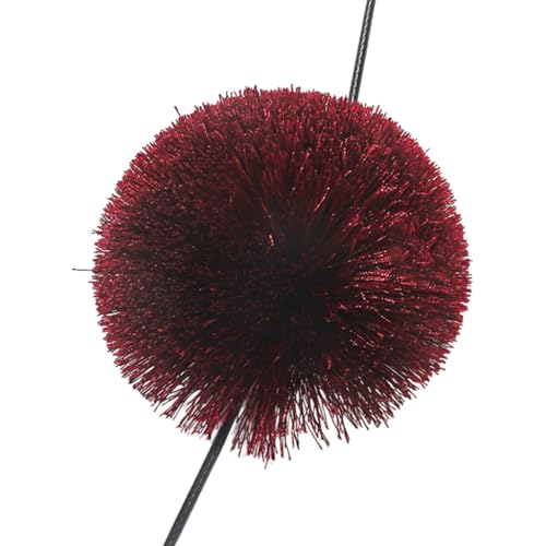 SEAYACK Retro-Halskette, übertriebene, lange Seil-Halskette mit Kugel-Anhänger, einzigartiger, modischer Statement-Halsschmuck für Mädchen, Haarball, Wachsfaden von SEAYACK