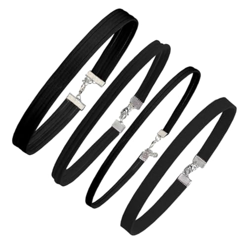 SEAYACK Schwarzes Choker-Set, 4 stilvolle Halsketten, trendig, zierlich, Schlüsselbeinkette, Halsschmuck, Halskette, Zubehör für Damen SEAYACK Schwarzes Choker-Set, 4 stilvolle Halsketten, trendig, zierlich, Schlüsselbeinkette, Halsschmuck, Halskette, Zubehör für Damen von SEAYACK