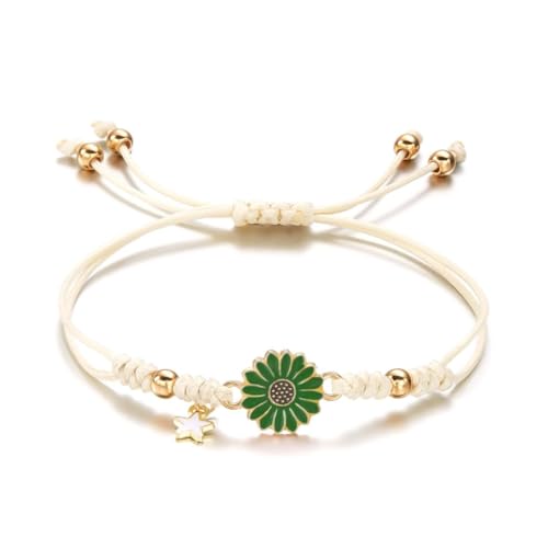 SEAYACK Sternblumen-Armband für Damen, verstellbares Seilarmband, Handgelenkschmuck, geeignet für Freundschaft und Paare, Legierung + geflochtenes Seil SEAYACK Sternblumen-Armband für Damen, verstellbares Seilarmband, Handgelenkschmuck, geeignet für Freundschaft und Paare, Legierung + geflochtenes Seil von SEAYACK
