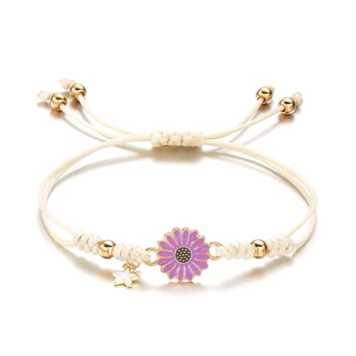 SEAYACK Sternblumen-Armband für Damen, verstellbares Seilarmband, Handgelenkschmuck, geeignet für Freundschaft und Paare, Legierung + geflochtenes Seil SEAYACK Sternblumen-Armband für Damen, verstellbares Seilarmband, Handgelenkschmuck, geeignet für Freundschaft und Paare, Legierung + geflochtenes Seil von SEAYACK