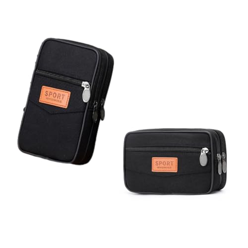 SEAYACK Stilvolle Canvas-Tasche für Herren, Gürteltasche mit großem Fassungsvermögen und mehrlagigem Verschluss, Schwarz SEAYACK Stilvolle Canvas-Tasche für Herren, Gürteltasche mit großem Fassungsvermögen und mehrlagigem Verschluss, Schwarz von SEAYACK