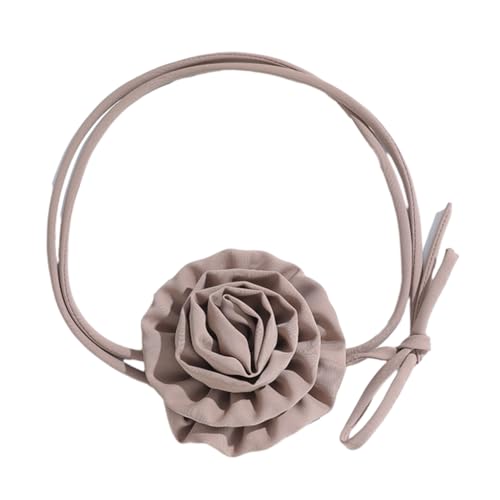 SEAYACK Verstellbare Schlüsselbeinkette, Blumenanhänger, Halskette, Rosenblüten-Halskette, elegantes Choker-Zubehör für Frauen und Mädchen, Stoff SEAYACK Verstellbare Schlüsselbeinkette, Blumenanhänger, Halskette, Rosenblüten-Halskette, elegantes Choker-Zubehör für Frauen und Mädchen, Stoff von SEAYACK