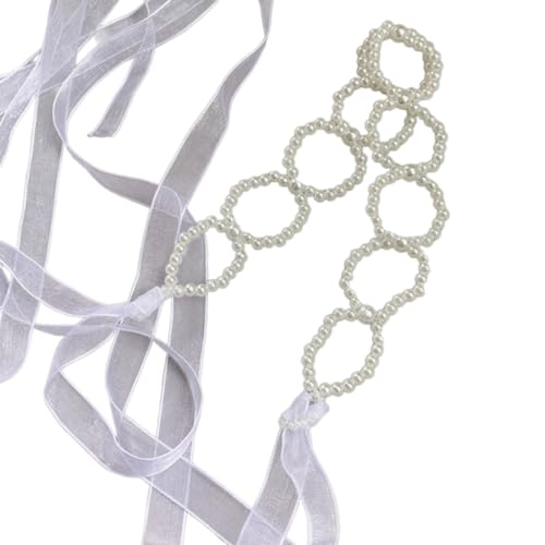Trendige Halskette zum Schnüren, Schlüsselbeinkette, Perlen, modischer Schmuck, Haarband, stilvolles Accessoire für Damen, Perle von SEAYACK