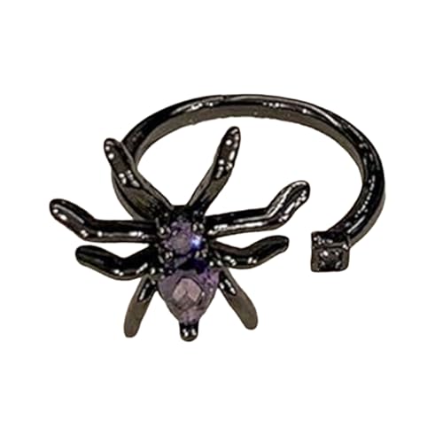 Verstellbare Gotische Spinnen Punkringe Mit Zirkonsteinen Vintage Halloween Schmuck Für Männer Und Frauen Gothic Halloween Schmuck Verstellbar von SEAYACK