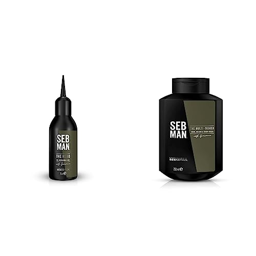 SEB MAN THE HERO – remodellierbares Haargel mit starkem Halt bis zu 24h – Styling Gel mit glänz & THE MULTITASKER – 3-in-1 Shampoo, Bartshampoo & Duschgel – für alle Haartypen – mit von SEB MAN
