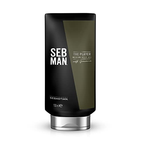 SEB MAN THE PLAYER - remodellierbares Haargel mit mittelstarkem Halt - Styling Gel mit flexiblem Finish - mit Guarana-Extrakt und anregendem Duft von Bergamotte und rosa Pfeffer - 150 ml von SEB MAN