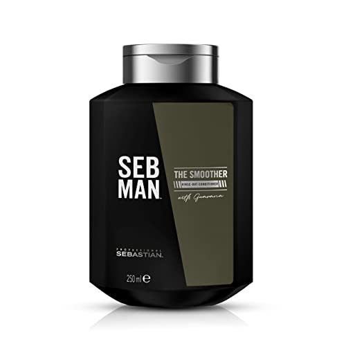 SEB MAN THE SMOOTHER - feuchtigkeitsspendender Conditioner für trockene Haare - Haarspülung mit Guarana-Extrakt und anregendem Duft von Bergamotte und rosa Pfeffer - 250 ml von SEB MAN