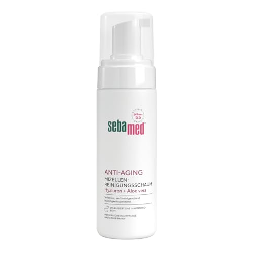 SEBAMED Anti-Aging Mizellen Reinigungsschaum für die Gesichtsreinigung, für Männer und Frauen, zur Make-Up Entfernung geeignet, bei fettiger und unreiner Haut, mit Hyaluron und Aloe Vera,150 ml von Sebamed