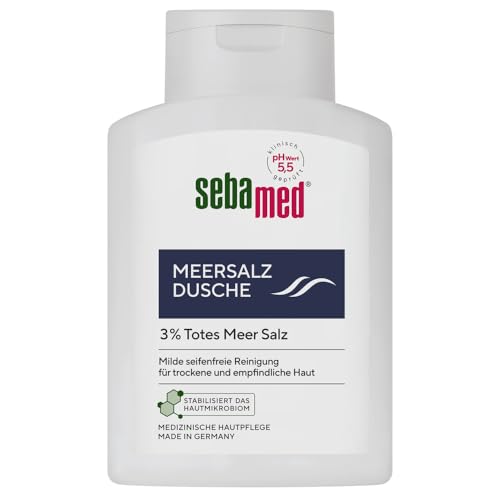 SEBAMED Meersalz Dusche 200 ml, Duschgel für Männer und Frauen, mit original totem Meersalz, seifenfreie Reinigung für empfindliche und trockene Haut von SEBAMED