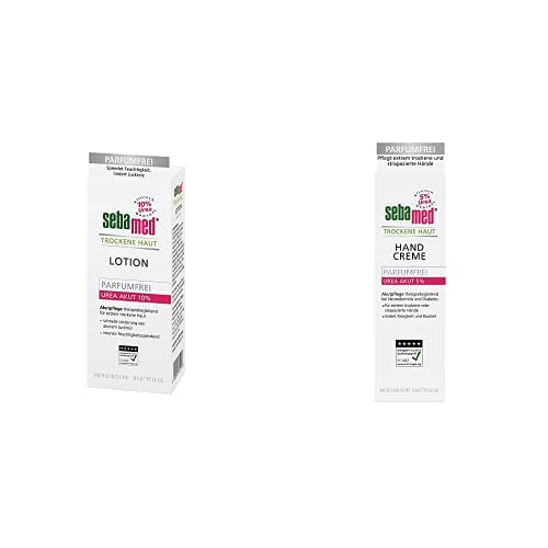 Vorteilspack Sebamed Trockene Haut: Urea Akut 10% Lotion parfumfrei + Handcreme 5% Urea parfumfrei von Sebamed