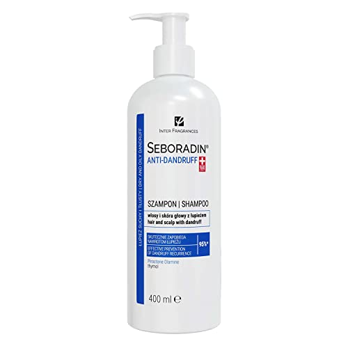 Seboradin Anti-Dandruff Antischuppen-Shampoo Haarshampoo für Haar und Kopfhaut mit Schuppen Haarkur Intensive Haarpflege Damen Herren gegen Schuppen mit Piroctone Olamine Und Thymol 400 ml von SEBORADIN