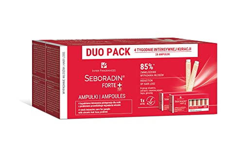 Seboradin Duo Pack Ampullen Gegen Haarausfall Haarverlust Haarverdünnung Haarwachstum Serum Frauen Männer Vitamine Natürliche Extrakte Haar Kopfhaut Pflege Haarserum Haarpflege 28 x 5,5 ml Forte von SEBORADIN